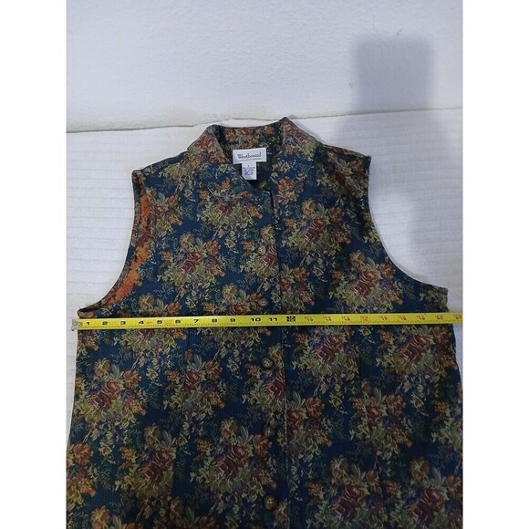 Vintage Westbound Green Floral Print Sleeveless Blazer Size Large RN‎ 58909 - Picture 9 of 11